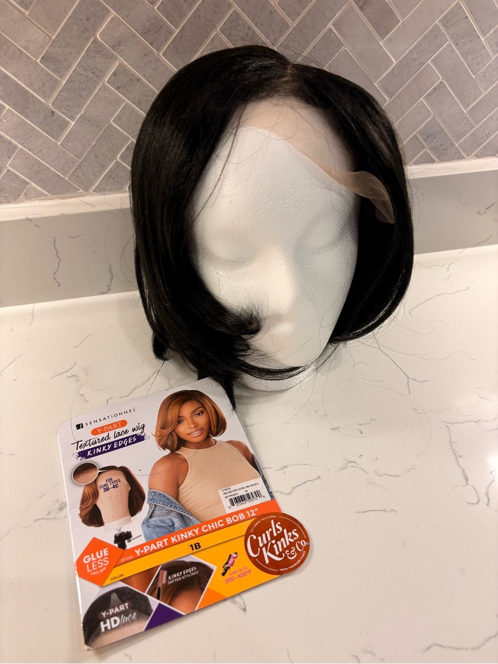 Y-Part Kinky Chic Bob - 1B (Black)